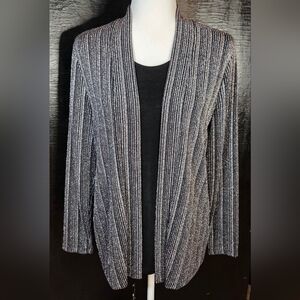 JM Collections Metallic Layered Look Top With A Black Inner Layer